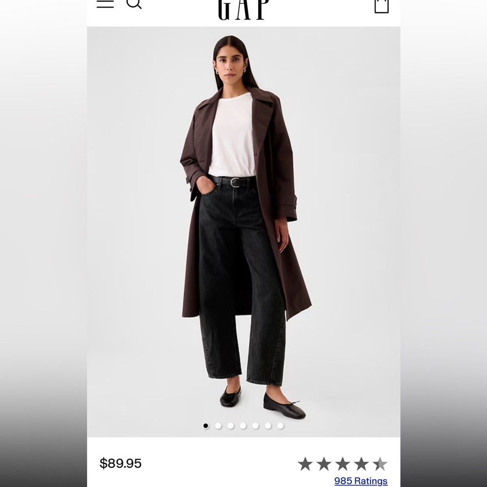 GAP Black High Rise Barrel Jeans NWT size 4